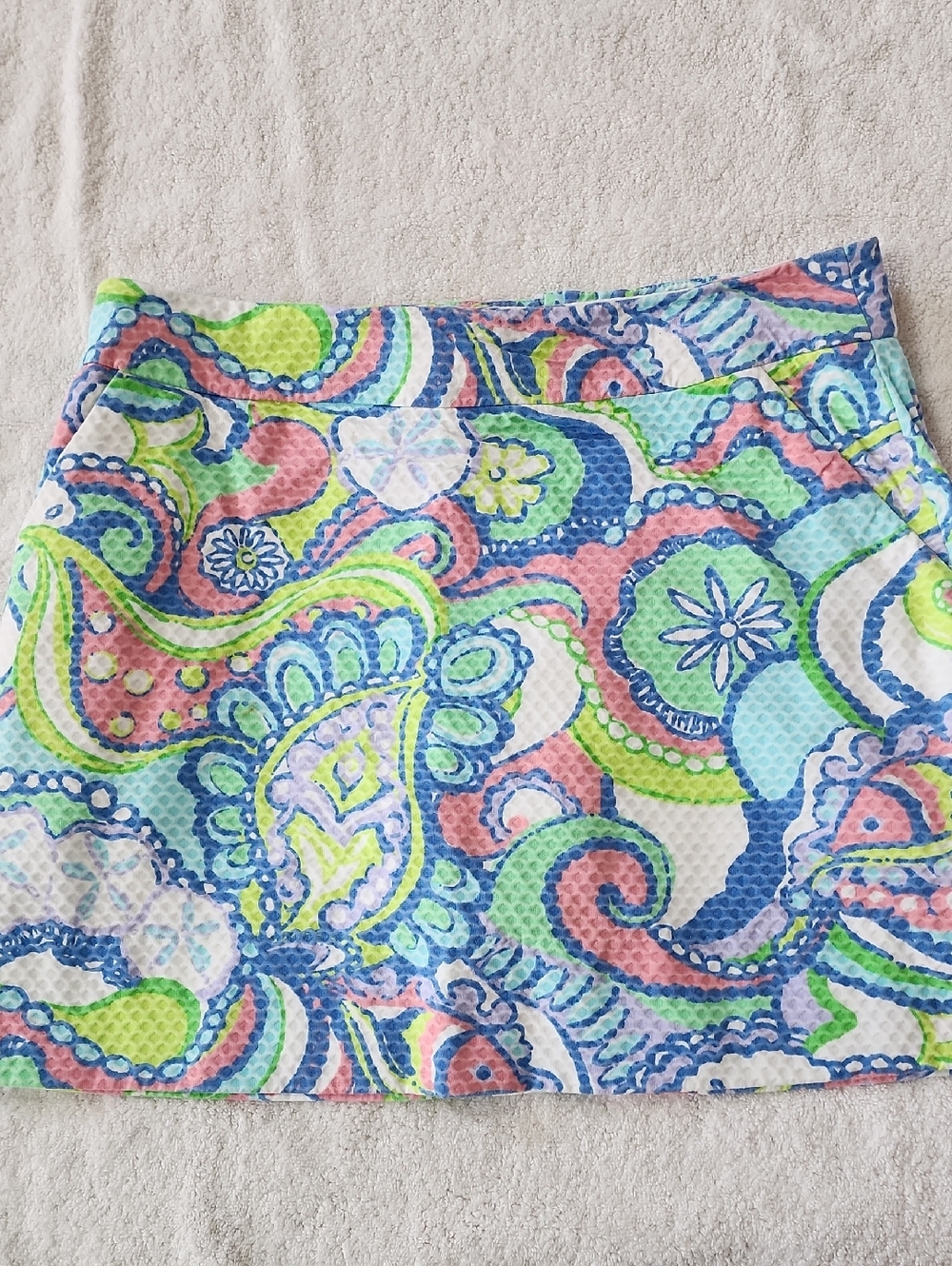 Lilly Pulitzer Women's Textured Paisley Ocean Fish Skort Size 6 Preowned
